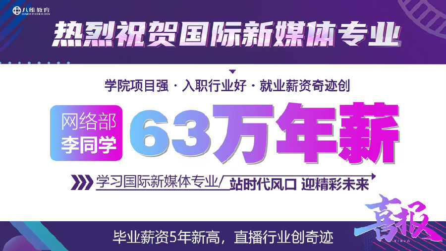 八維職業(yè)學校國際新媒體專業(yè)短期直播運營管理實戰(zhàn)招生